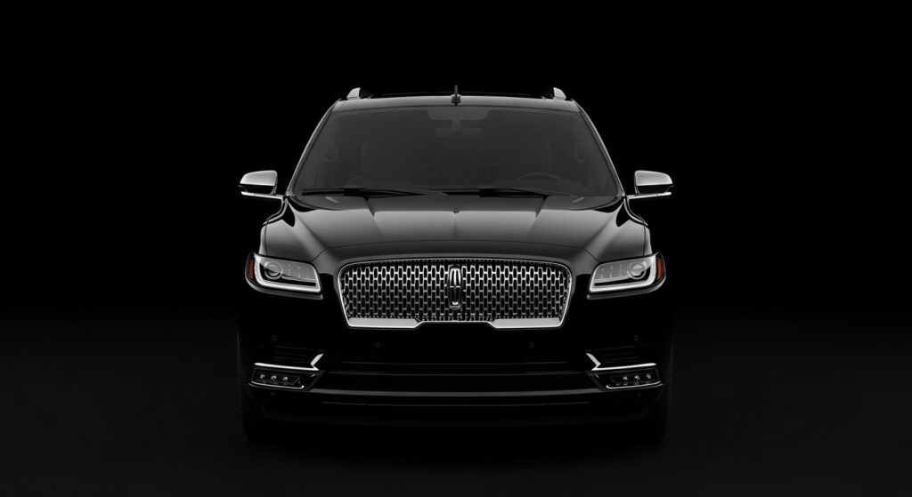 Black Lincoln in black background