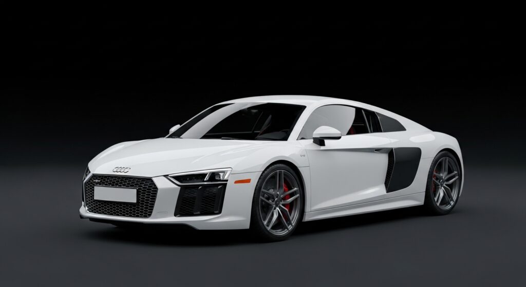 White Audi supper car