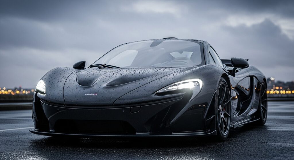 McLaren on road while rannig