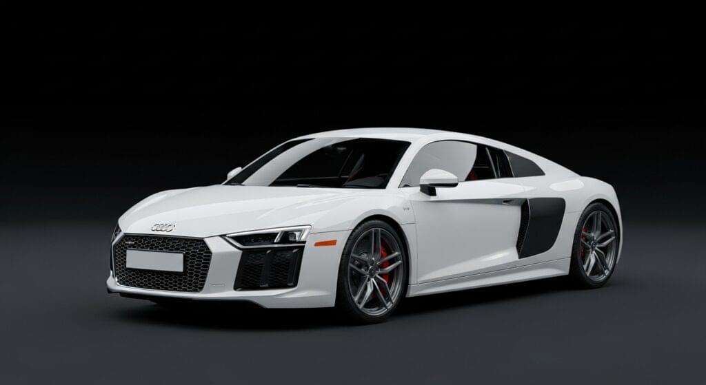 White Audi supper car